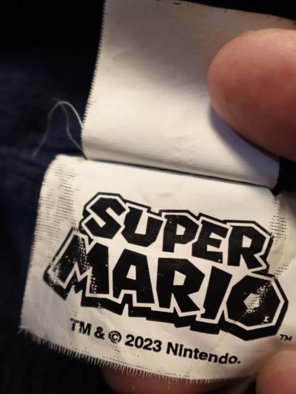 Super Mario Knit Beanie Hat Youth OSFM‎ Navy Striped Nintendo Character